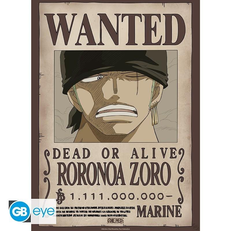 One Piece Plakát - Wanted Zoro 52x38 cm