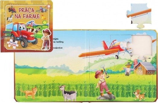 Levně Puzzle kniha Práca na farme 17x17cm 6x9 dielikov SK verzia