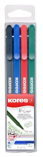 Levně Kores K-LINER SET, šíře stopy 0,4 mm, sada 4 barev.