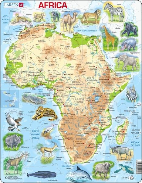Levně Puzzle Africa Topographic Map