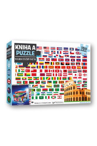 Levně Kniha a puzzle Vlajky celého sveta