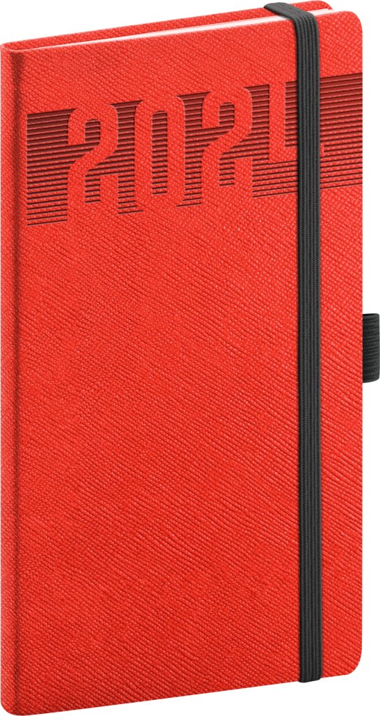 Levně Diář 2024: Silhouette - červený, kapesní, 9 × 15,5 cm