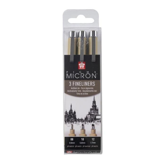 Levně Sakura Sada Pigma Micron Black 3 ks