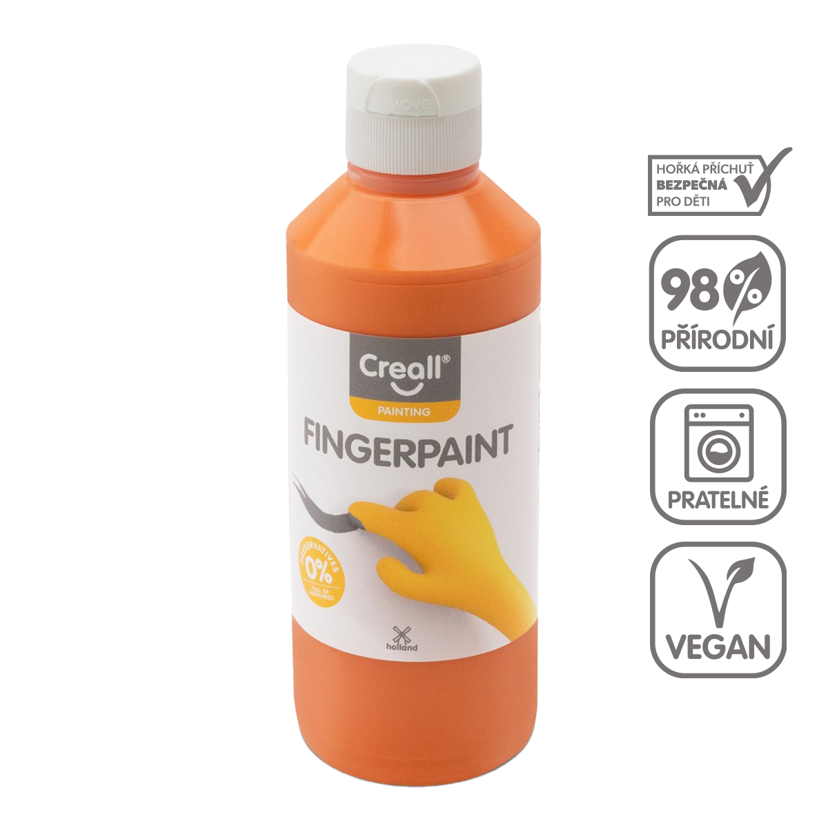 Levně Creall prstová barva HAPPY INGREDIENTS, 250 ml, oranžová