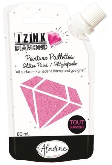 Levně Diamantová barva IZINK Diamond 24 CARATS - růžová, 80 ml