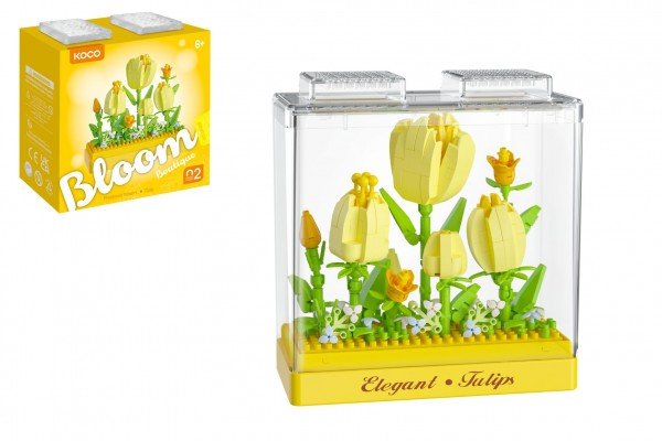 Levně Stavebnice mini KOCO Tulipány plast 295ks v krabičce 11x12x5cm