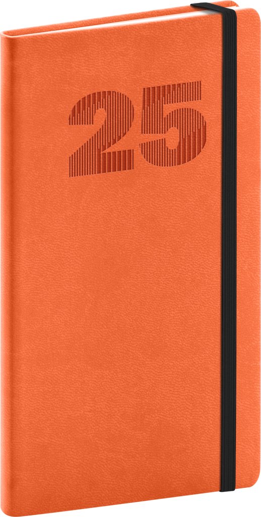 Levně Diář 2025: Vivella Top - oranžový, kapesní, 9 × 15,5 cm