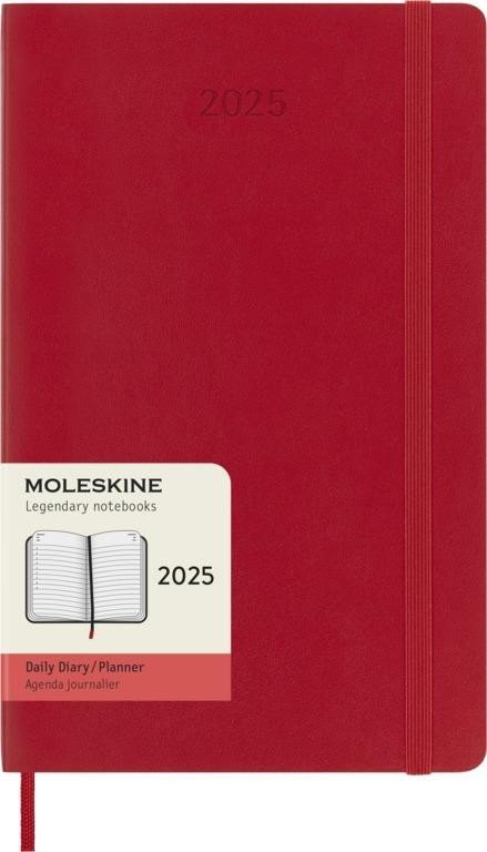 Levně Moleskine Diář 2025 červený L, denní, měkký