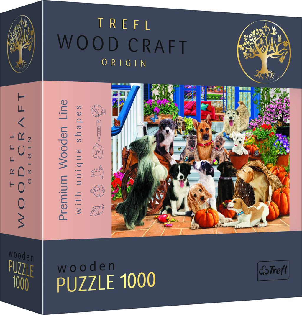 Trefl Wood Craft Origin Puzzle Psí přátelství 1000 dílků - Trefl
