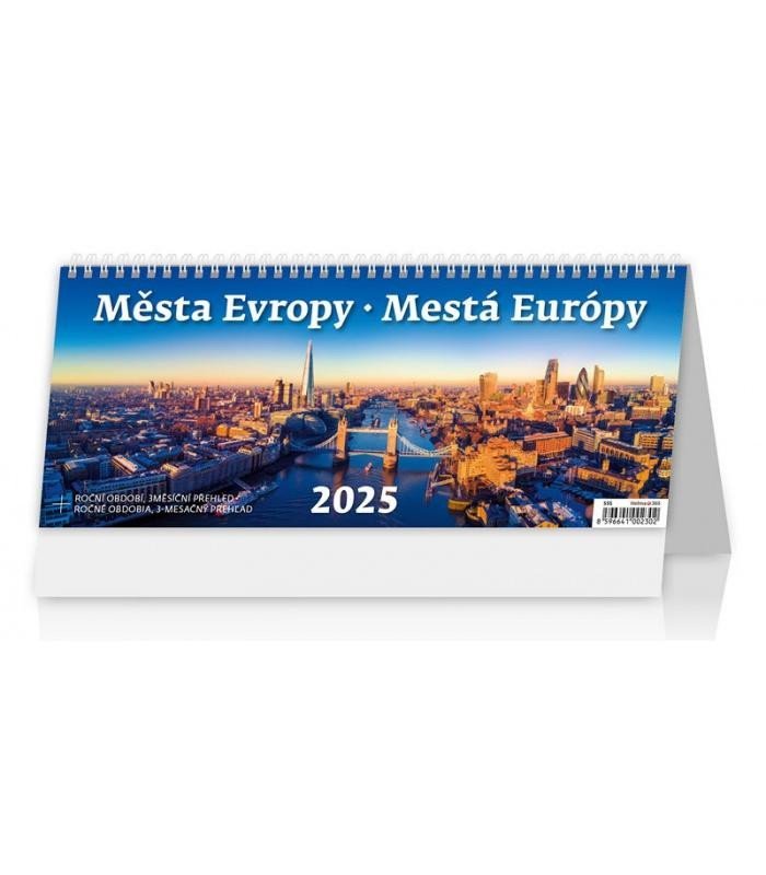 Levně Kalendář stolní 2025 - Města Evropy / Mestá Európy
