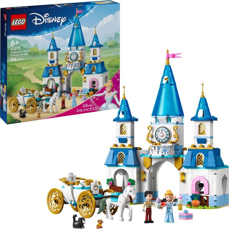 Levně LEGO® │ Disney Princess 43275 Popelčin zámek a kočár s koňmi - LEGO® Disney™