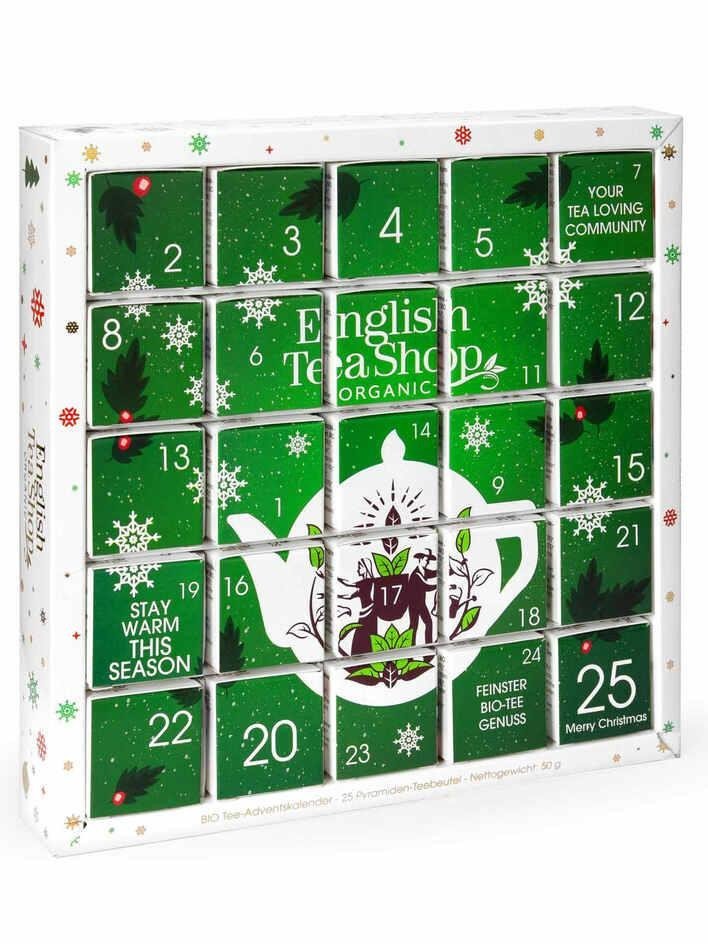 Levně English Tea Shop Čaj Adventní kalendář bio Puzzle/zelený 48 g, 25 ks