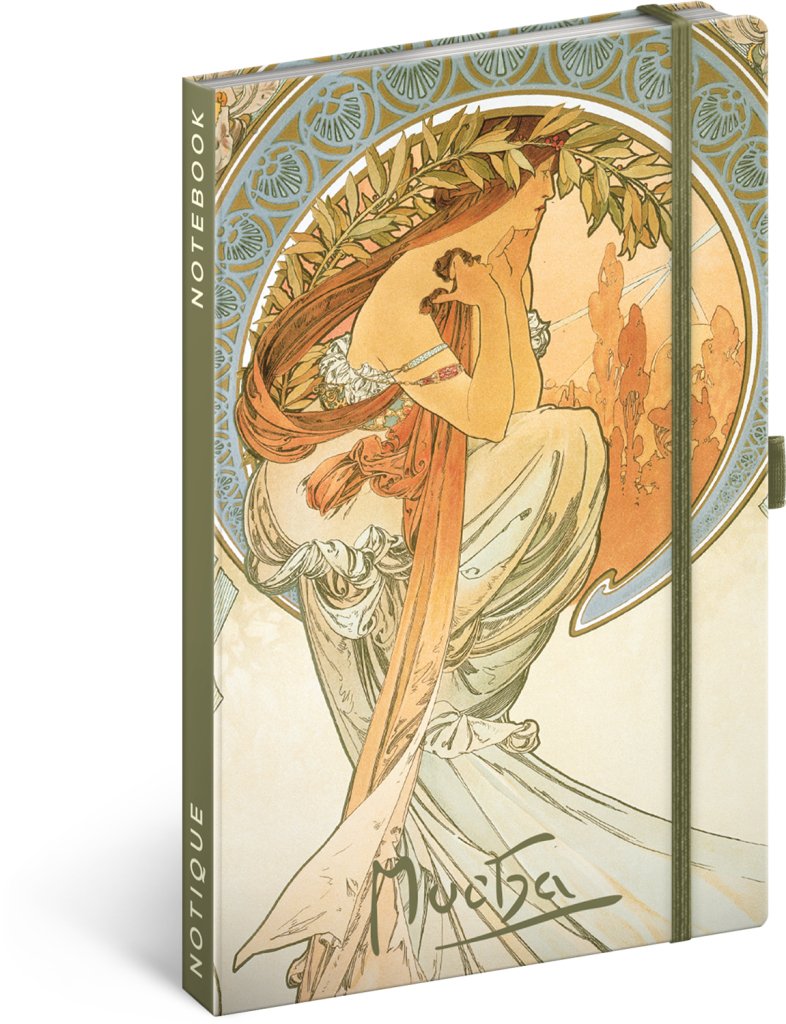 Levně NOTIQUE Notes Alfons Mucha – Poezie, linkovaný, 13 x 21 cm