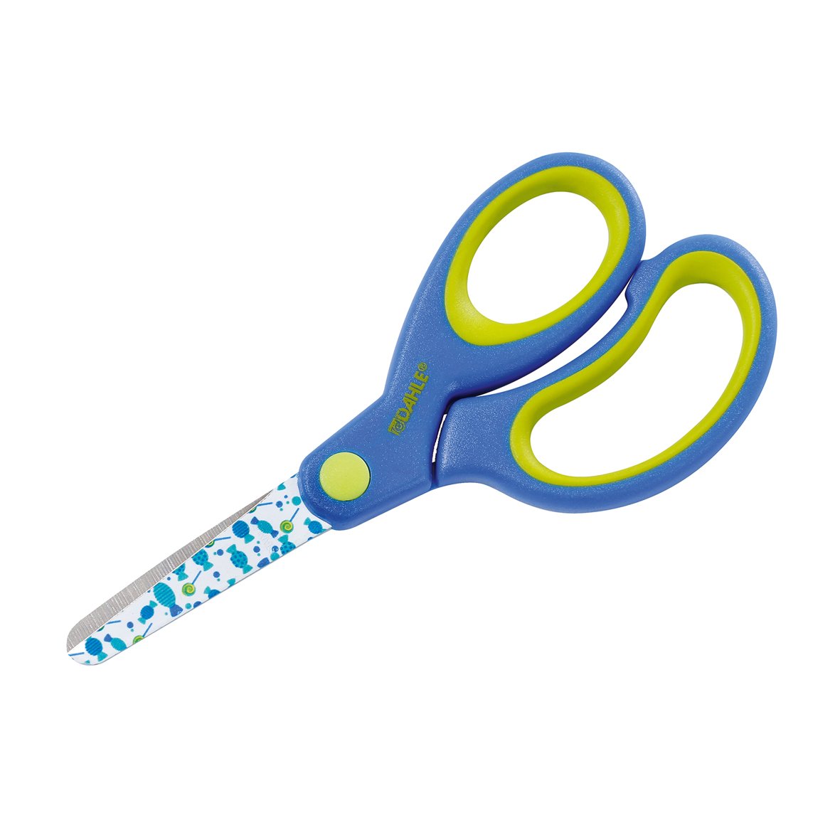Dahle nůžky dětské, 13 cm, kulaté, modré/lízátka