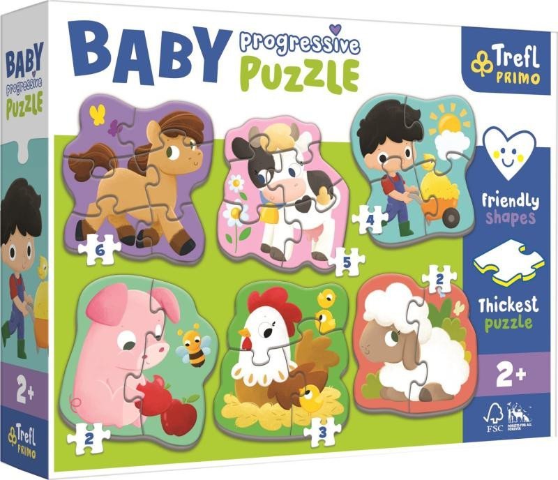 Levně Trefl Puzzle Baby Farma 6v1 (2-6 dílků)