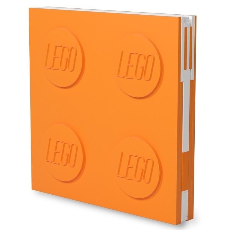 Levně LEGO Zápisník s gelovým perem jako klipem - oranžový