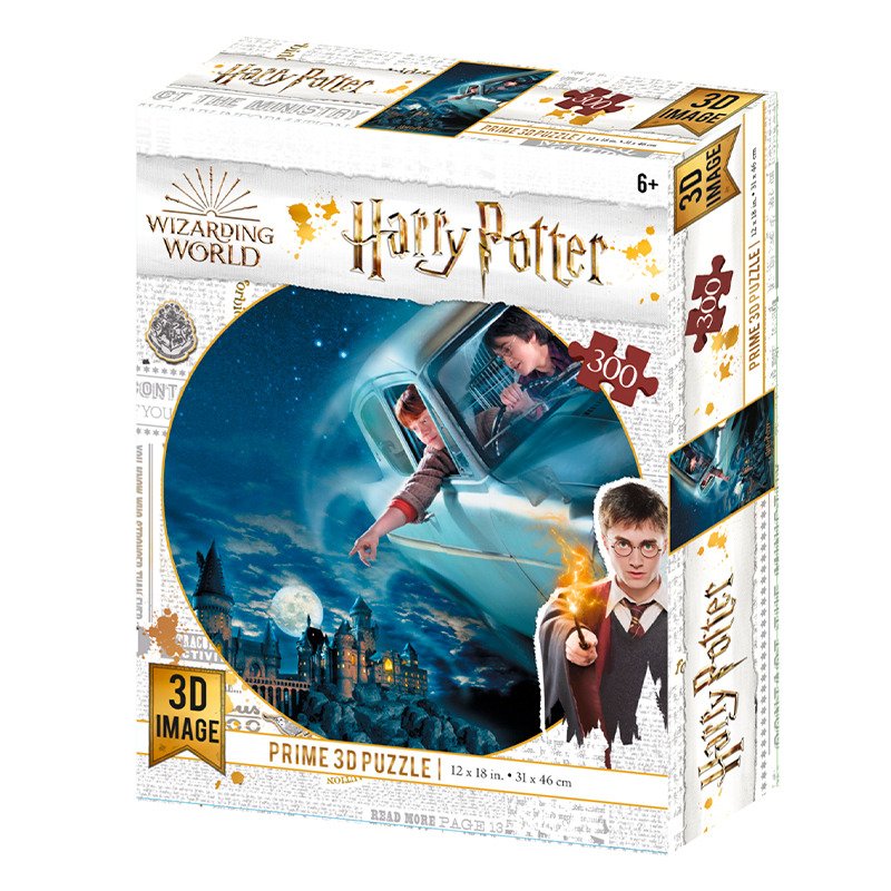 Harry Potter 3D puzzle - Harry a Ron letící na Bradavicemi 300 dílků - 3D Puzzle SPA