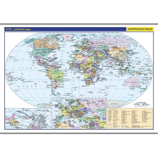 Levně Svět - školní nástěnná politická mapa 1:26 mil./136x96 cm
