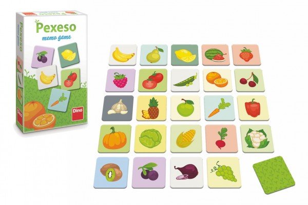 Levně Pexeso Ovoce a zelenina 48ks pevných kartiček v krabičce 11,5x18x3,5cm