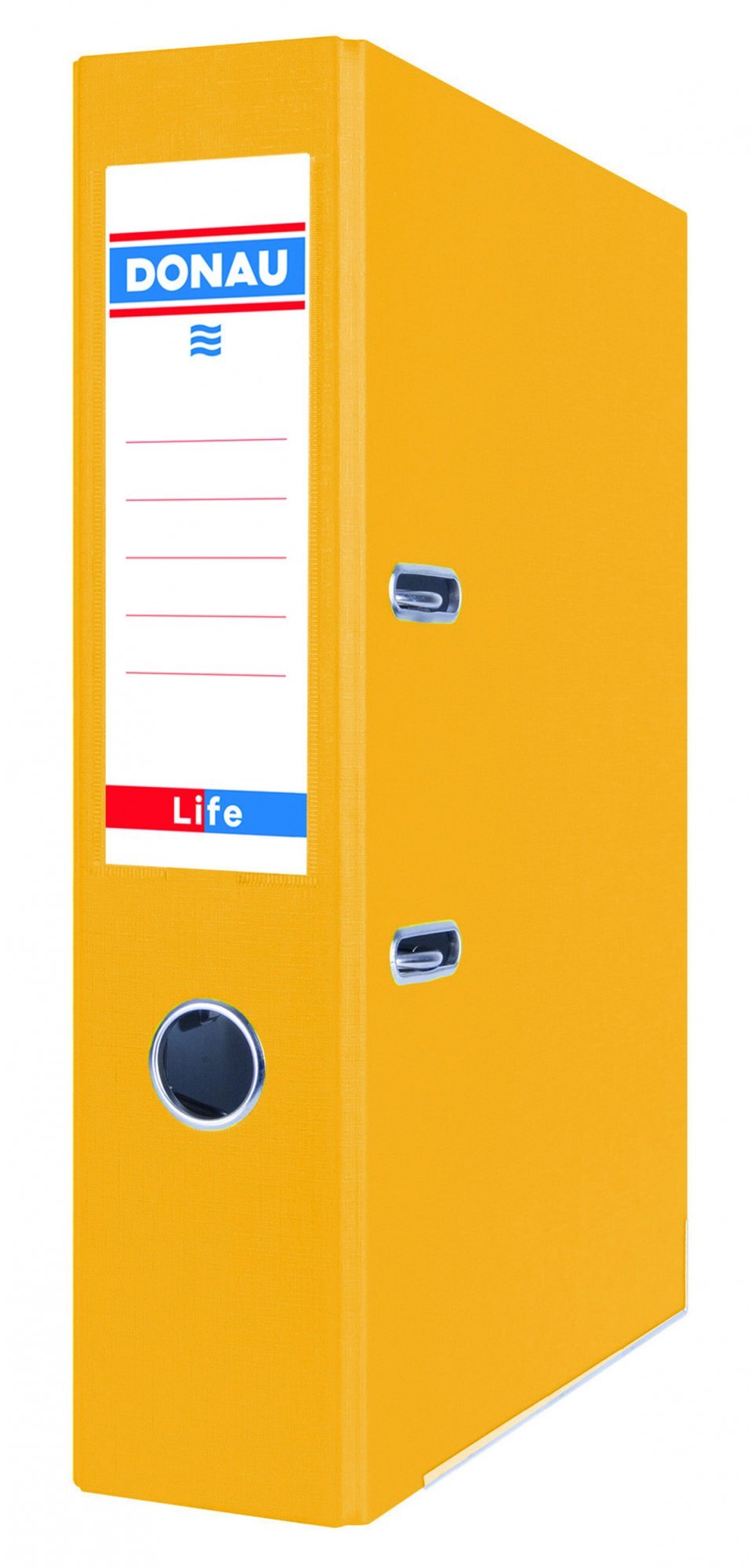 Levně DONAU pákový pořadač LIFE, A4/75 mm, karton, neonově žlutý