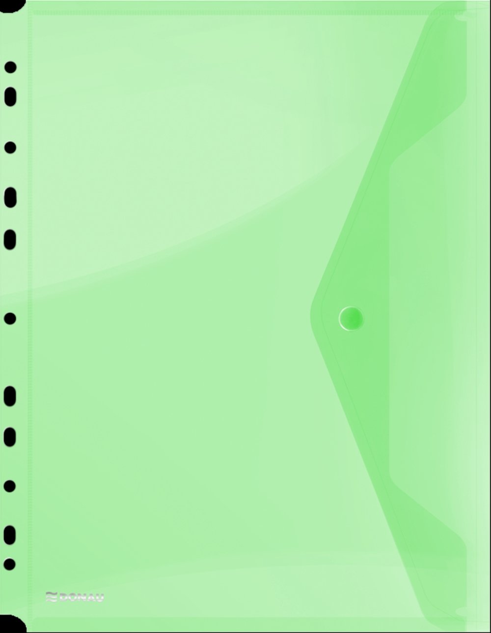DONAU obálka s drukem průhledná, A4, euroděrování, PP, zelená - 4ks