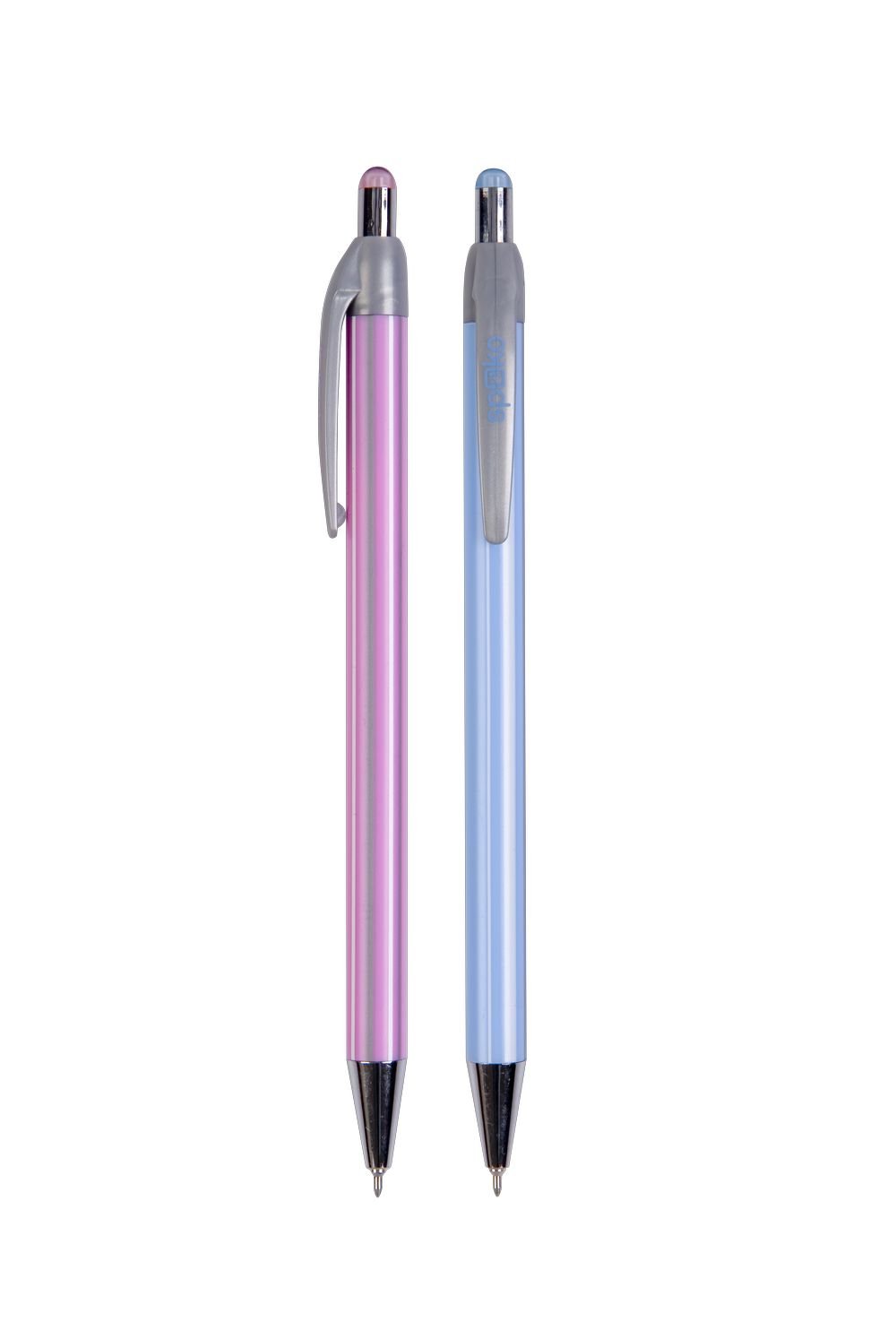 Levně Spoko Stripes kuličkové pero, Needle Tip, modrá náplň, displej, mix barev - 40ks