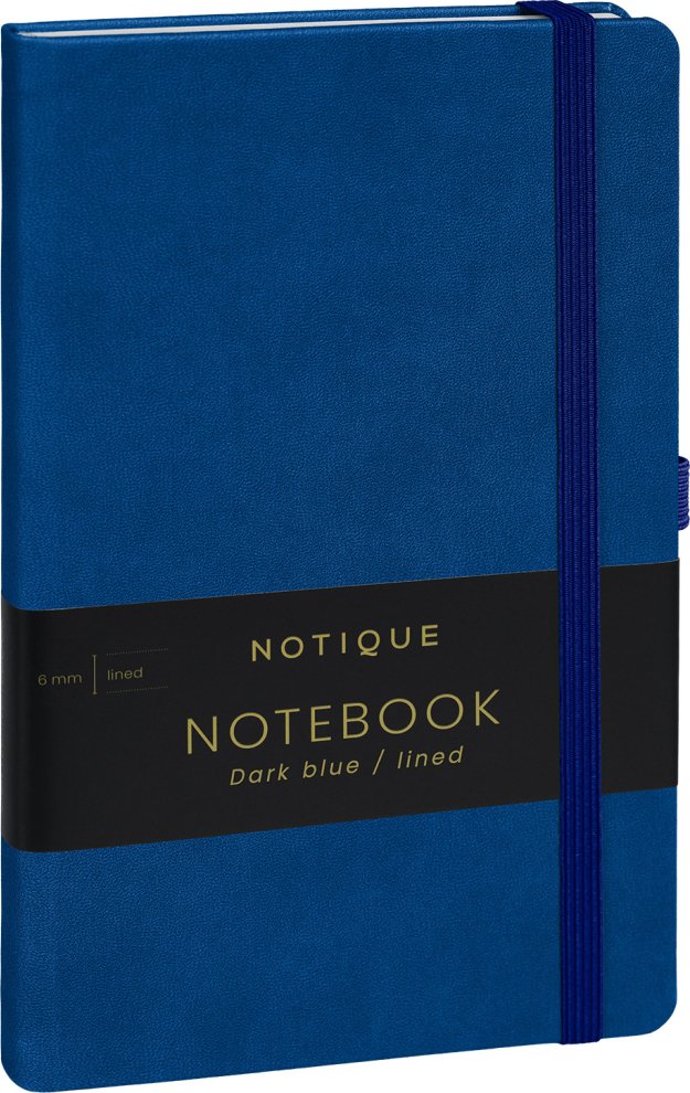 Levně Notes Tmavě modrý, linkovaný, 13 × 21 cm