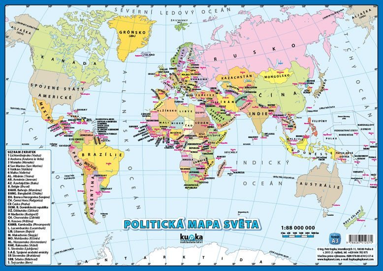 Levně Politická mapa světa A3 - Petr Kupka