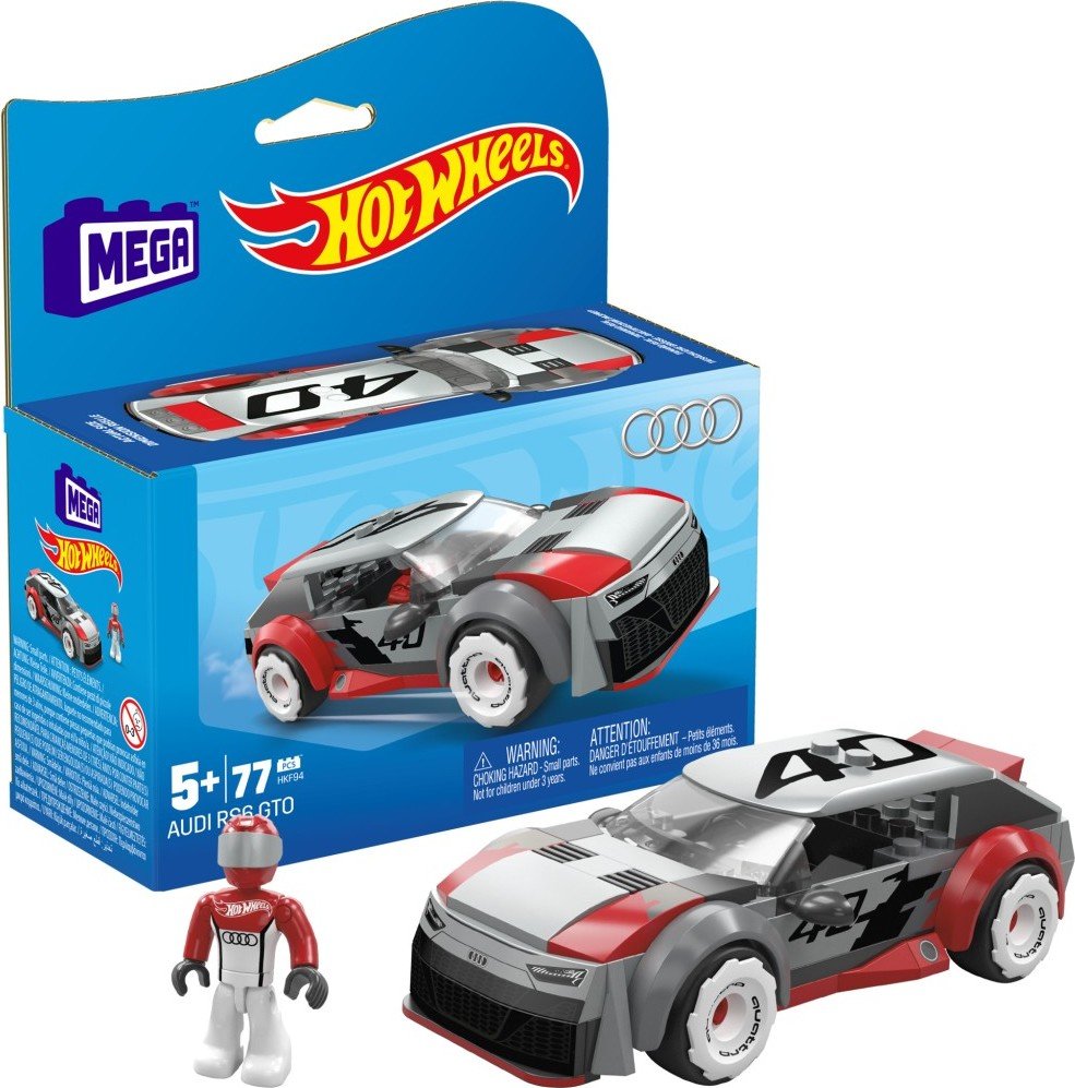 Mega construx Hot Wheels závoďák Audi RS6 - Mattel Mega Construct