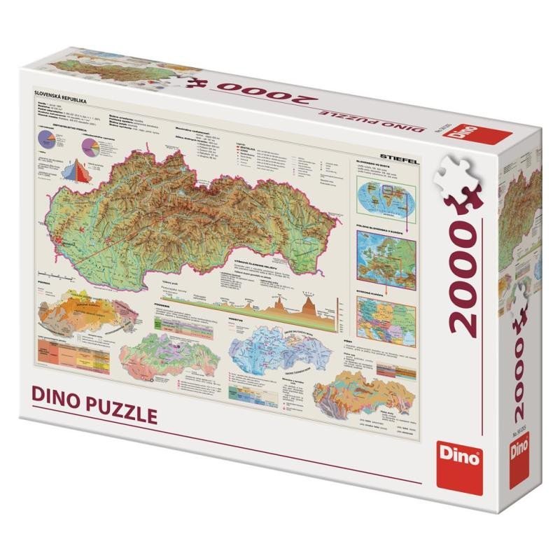 Levně Puzzle mapa Slovenska 2000 dílků