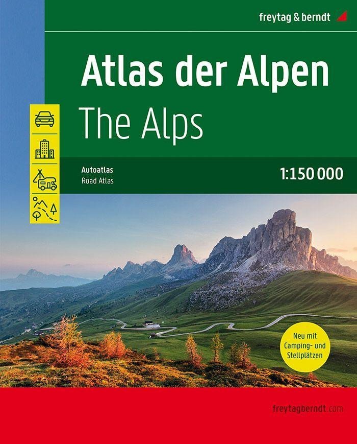 Levně Atlas der Alpen 1:150 000 Autoatlas