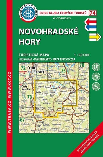 Novohradské hory /KČT 74 1:50T Turistická mapa