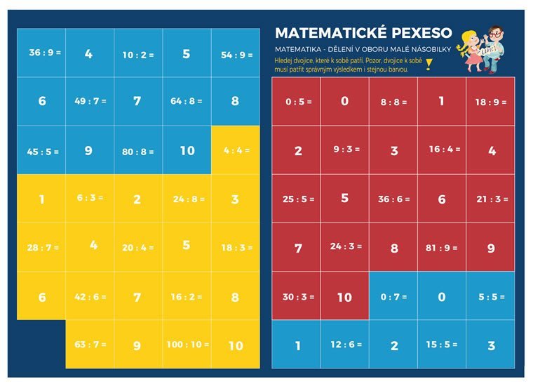 Levně Pexeso: Matematika - Dělení v oboru malé násobilky - Martin Staněk