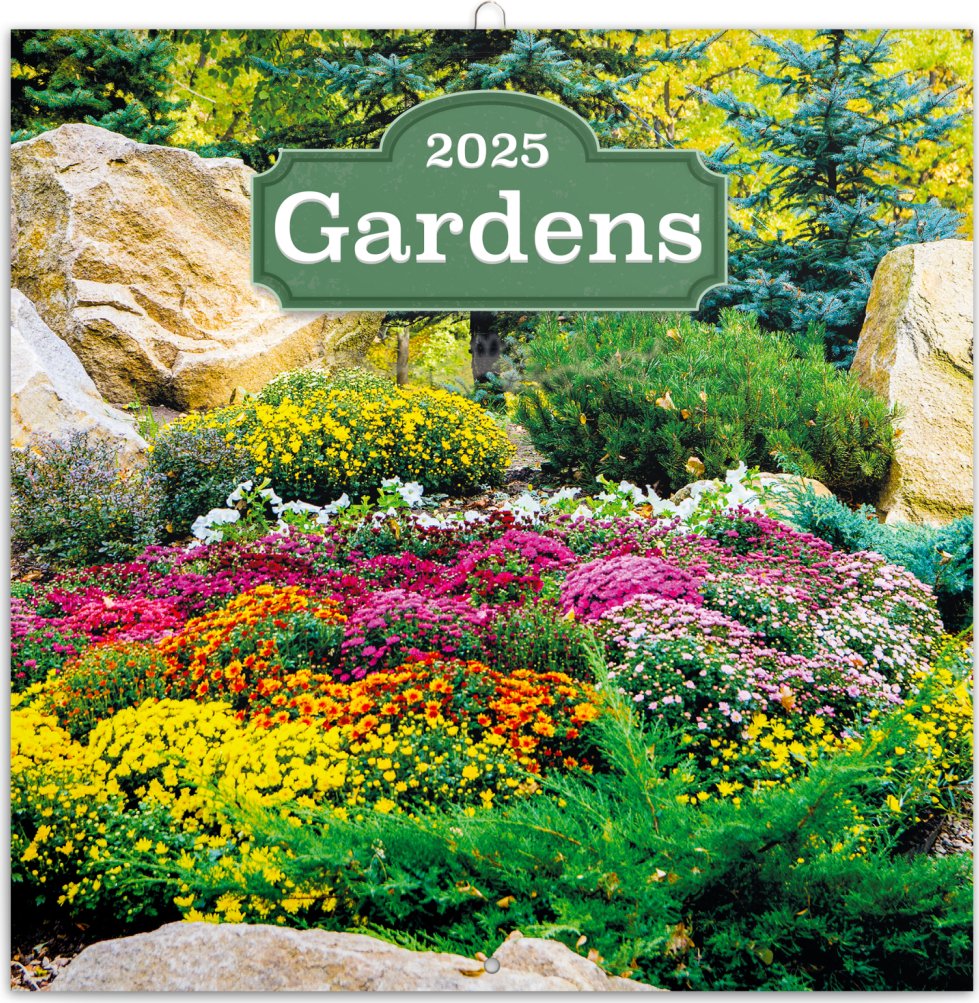 Kalendář 2025 poznámkový: Zahrady, 30 × 30 cm