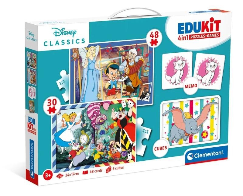 Levně Edukit Disney Classics 4v1 (pexeso, 48 + 30 puzzle, 6 kostek)