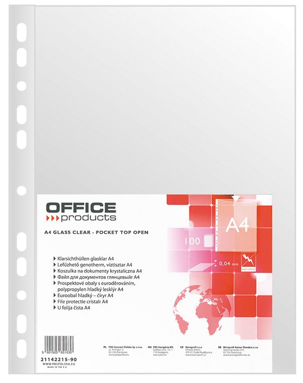 Levně Office Products prospektové obaly, A4, PP, 40 μm, hladké, transparentní
