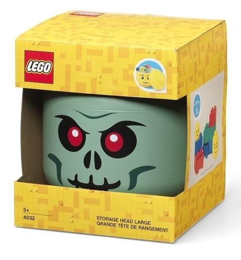 Levně LEGO úložná hlava (velikost L) - zelený kostlivec