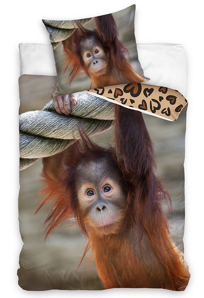 Levně Bavlněné povlečení Opice Orangutan