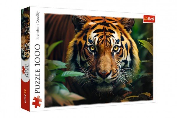 Levně Puzzle Divoký Tygr 1000 dílků 68,3x48cm v krabici 40x27x6cm