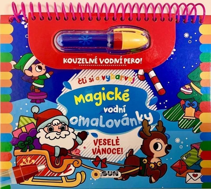 Levně Veselé Vánoce - Čti a vybarvuj Magické vodní omalovánky