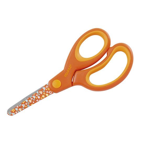 Levně Dahle dětské nůžky s kulatou špičkou 13 cm - oranžové srdce