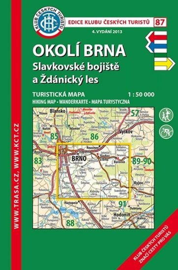 Levně Okolí Brna, Slavkovsko /KČT 87 1:50T Turistická mapa
