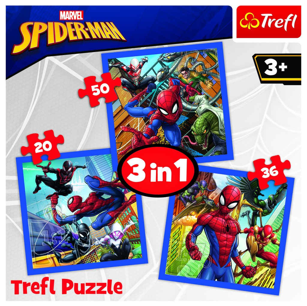 Trefl Puzzle Spiderman 3v1 (20,36,50 dílků) - Trefl