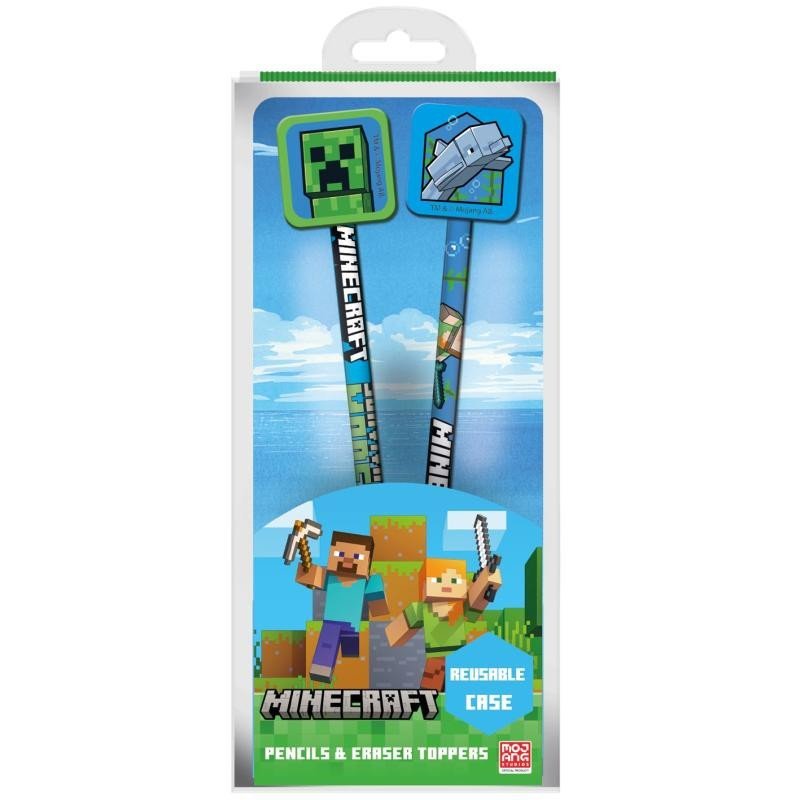 Levně Minecraft set 2 tužek s topperem