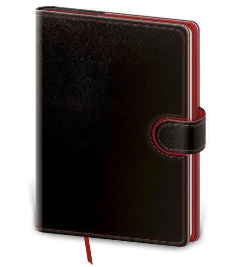 Levně Zápisník Flip A5 černo/červená linkovaný