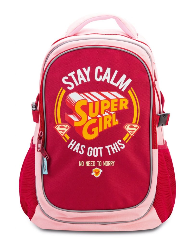 Levně Supergirl/STAY CALM - Školní batoh s pončem