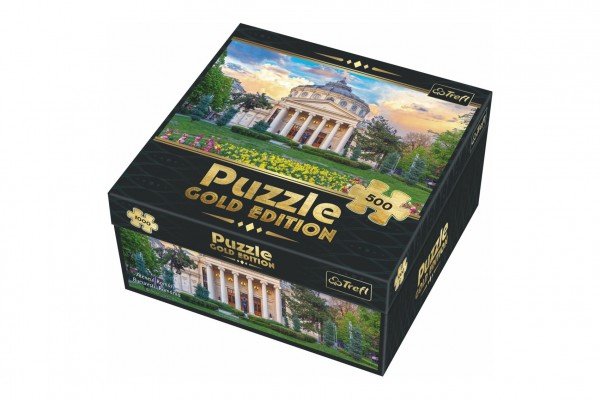 Levně Puzzle Rumunské Atheneum, Bukurešť, Rumunsko - Zlaté vydání 500 dílků 48x34cm v krabici 26x26x10cm