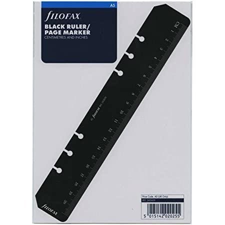 Levně Filofax pravítko / záložka v černé barvě