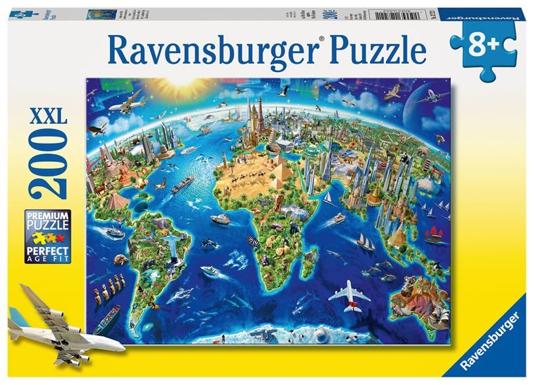 Puzzle Velká mapa světa/200 dílků
