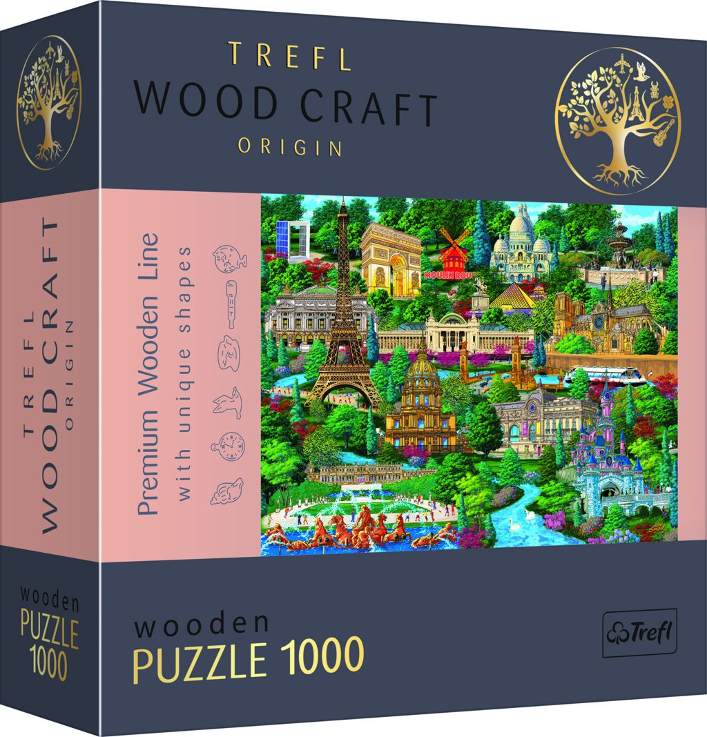 Dřevěné puzzle Slavná místa Francie 1000 dílků - Trefl